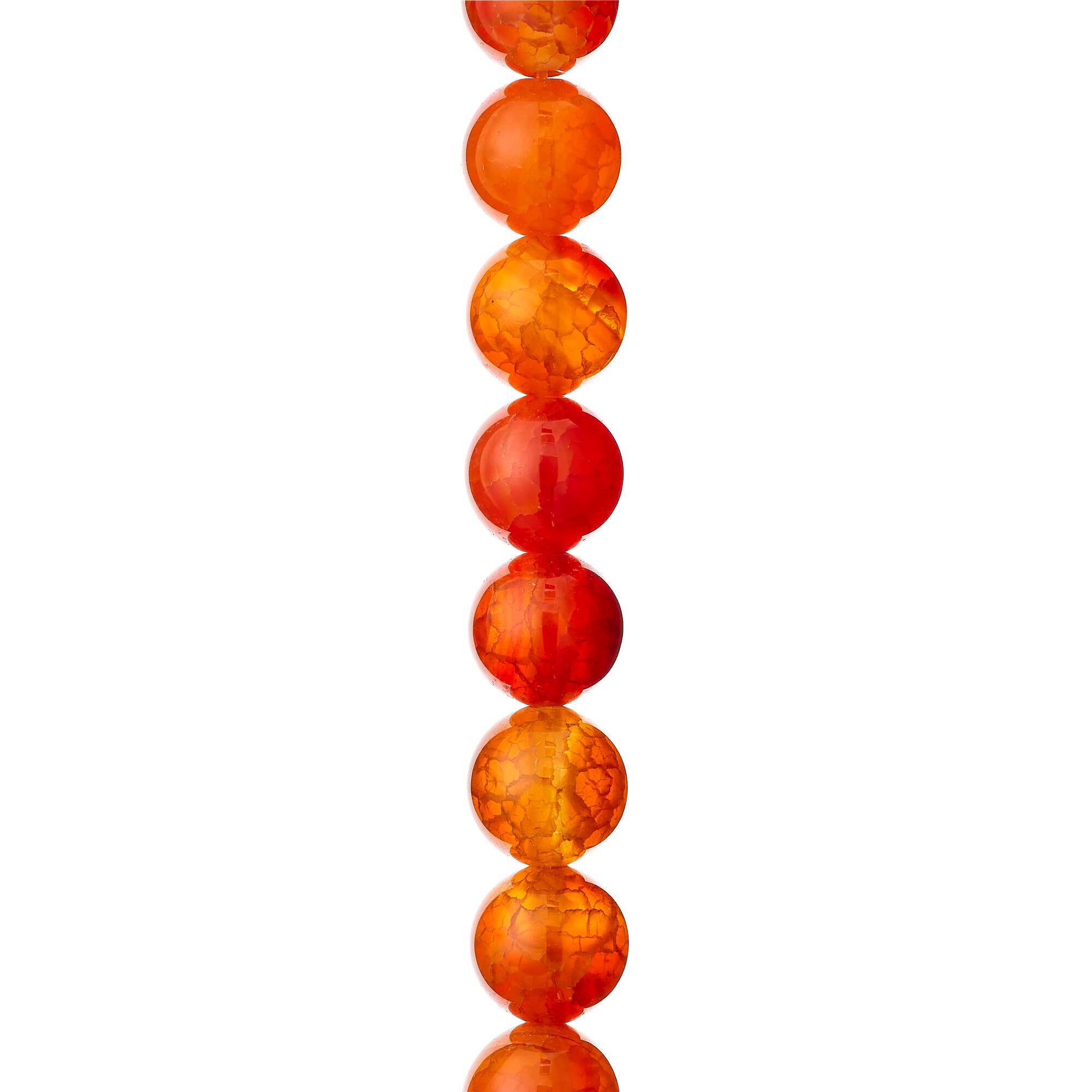 Amber Dyed Fire Agate Round Beads, 10mm by Bead Landing™